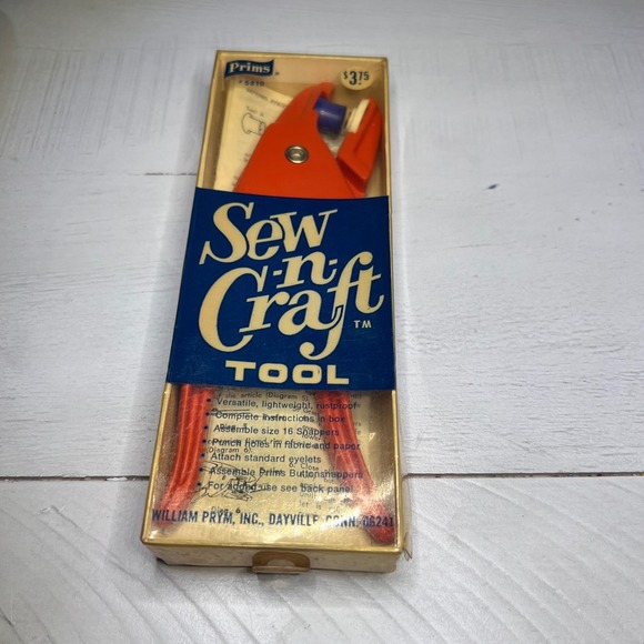 Primi Other - Vintage Prims Sew n Craft Tool Eyelet‎ Setter Button Snapper Kit Complete